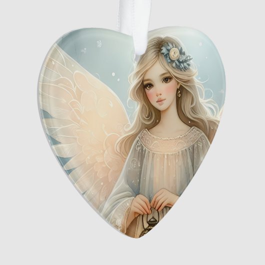 Celestial Winter Angel Lantern of Grace Ornament (voorkant)