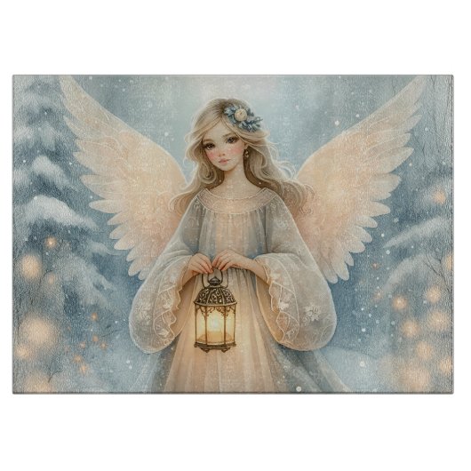 Celestial Winter Angel Lantern of Grace Snijplank (Voorkant)