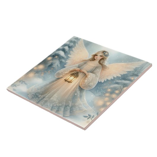 Celestial Winter Angel Lantern of Grace Tegeltje (Zijkant)