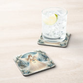 Celestial Winter Angel Lantern of Hope Bier Onderzetter (Rechterzijde)