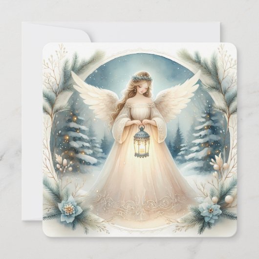 Celestial Winter Angel Lantern of Hope Kaart (Voorkant)