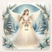 Celestial Winter Angel Lantern of Hope Kartonnen Onderzetters (Voorkant)