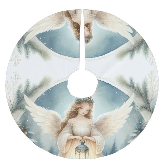 Celestial Winter Angel Lantern of Hope Kerstboom Rok (Voorkant)