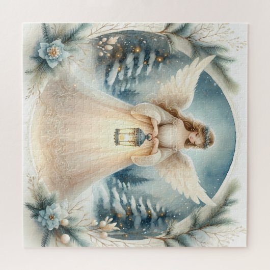 Celestial Winter Angel Lantern of Hope Legpuzzel (Horizontaal)