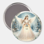 Celestial Winter Angel Lantern of Hope Magneet (Voorkant / Achterkant)