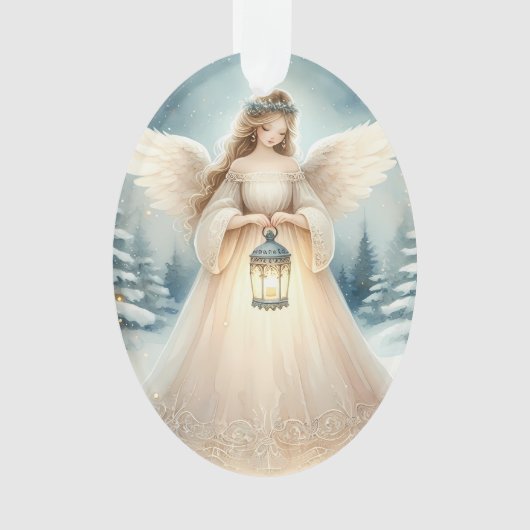 Celestial Winter Angel Lantern of Hope Ornament (voorkant)