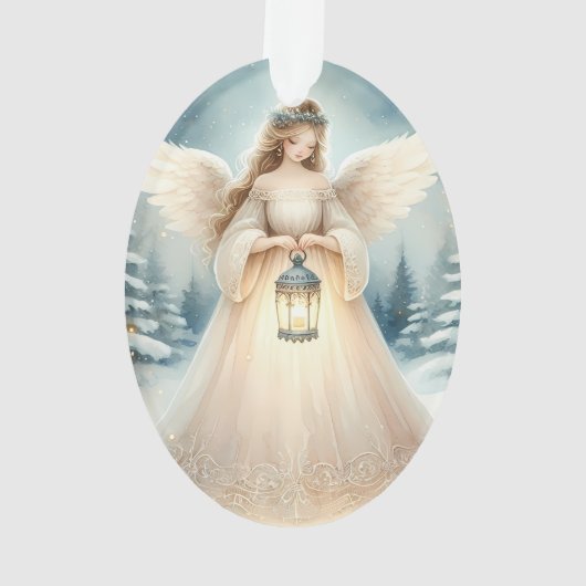 Celestial Winter Angel Lantern of Hope Ornament (achterkant)