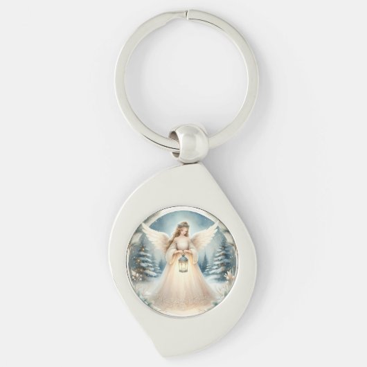 Celestial Winter Angel Lantern of Hope Sleutelhanger (Voorkant)