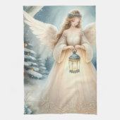 Celestial Winter Angel Lantern of Hope Theedoek (Verticaal)
