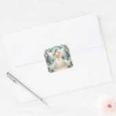 Celestial Winter Angel Lantern of Hope Vierkante Sticker (Envelop)
