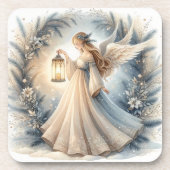 Celestial Winter Angel Lantern of Peace Bier Onderzetter (Voorkant)