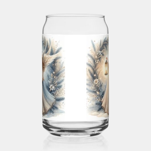 Celestial Winter Angel Lantern of Peace Blikvorm Glas (Links)