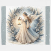 Celestial Winter Angel Lantern of Peace Fleece Deken (Voorkant (Horizontaal))