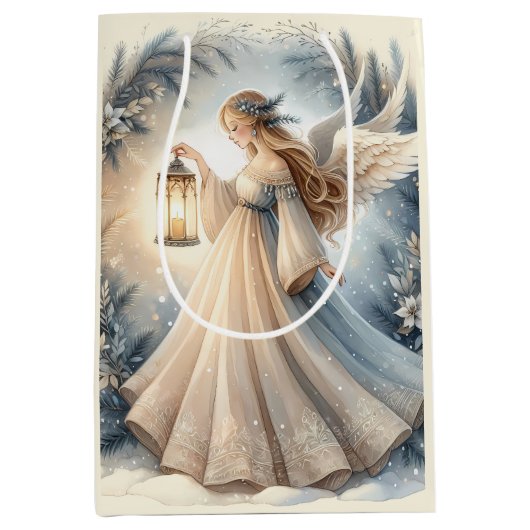 Celestial Winter Angel Lantern of Peace Medium Cadeauzakje (Voorkant)
