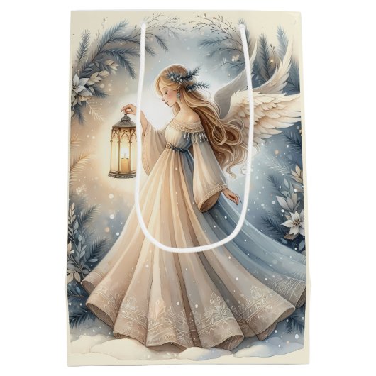 Celestial Winter Angel Lantern of Peace Medium Cadeauzakje (Achterkant)