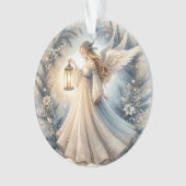 Celestial Winter Angel Lantern of Peace Ornament (voorkant)