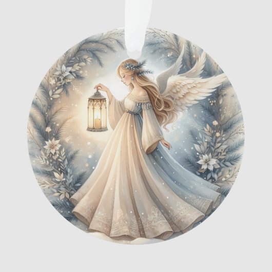 Celestial Winter Angel Lantern of Peace Ornament (voorkant)