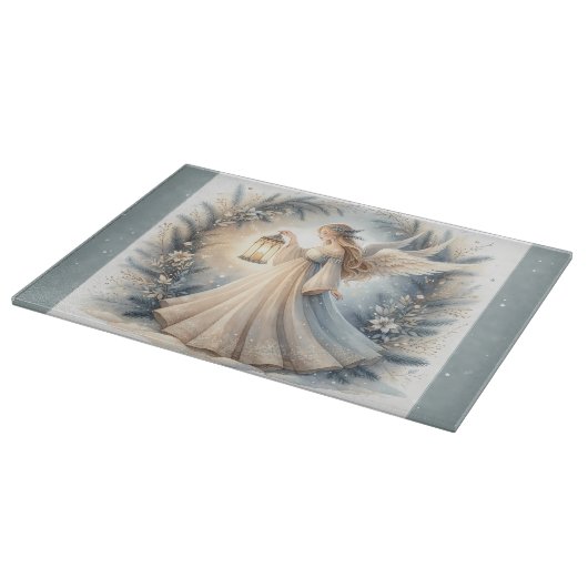 Celestial Winter Angel Lantern of Peace Snijplank (Hoek)