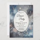 Celestial Winter Midnight Sparkle Dinner Party Kaart (Voorkant)