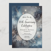 Celestial Winter Midnight Sparkle Jubileum Kaart (Voorkant / Achterkant)