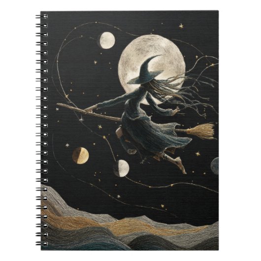 Celestial Witch Moon Fasen Notitieboek (Voorkant)