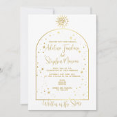 Celestial Witte en Gouden Sterren Maan & Zon Bruil Kaart (Voorkant)