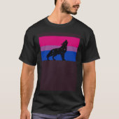 Celestial Wolf Bisexual Pride Flag Tribal Galaxy A T-shirt (Voorkant)