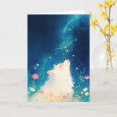 Celestial Wolf Kaart (Gele Bloem)