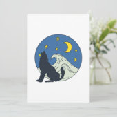 Celestial Wolf Mystical Art Kaart (Staand voorkant)
