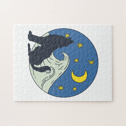 Celestial Wolf Mystical Art Legpuzzel (Horizontaal)