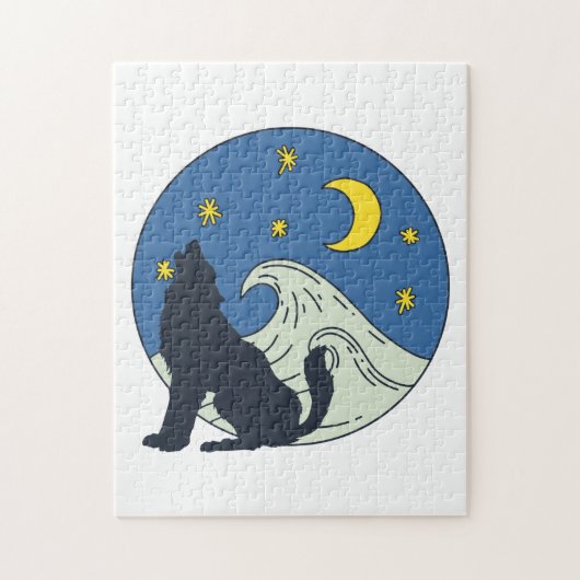 Celestial Wolf Mystical Art Legpuzzel (Verticaal)