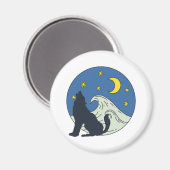 Celestial Wolf Mystical Art Magneet (Voorkant / Achterkant)