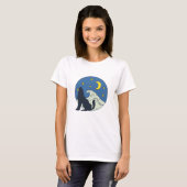 Celestial Wolf Mystical Art T-shirt (Voorkant volledig)