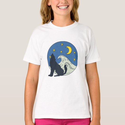 Celestial Wolf Mystical Art T-shirt (Voorkant)