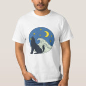 Celestial Wolf Mystical Art T-Shirt (Voorkant)