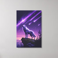 Celestial Wolf – Mystieke Huil Canvasprint