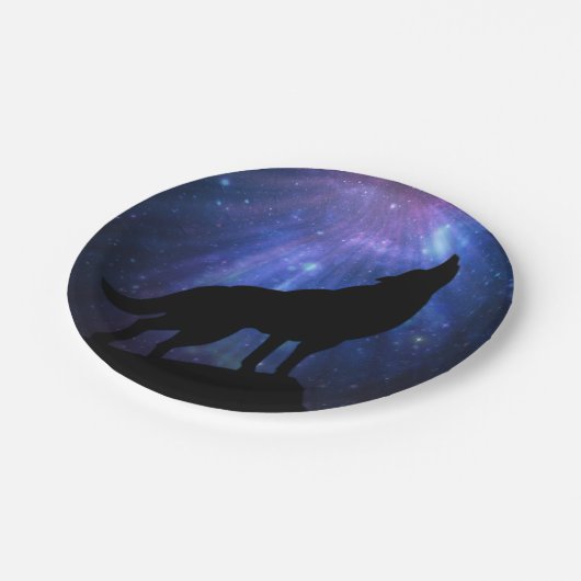 Celestial Wolf Papieren Bordje (Gekanteld)