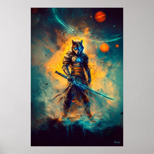 Celestial Wolf Ronin - Bewaker van het Kosmische B Poster (Voorkant)