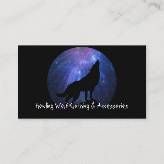 Celestial Wolf Silhouette Visitekaartje (Voorkant)