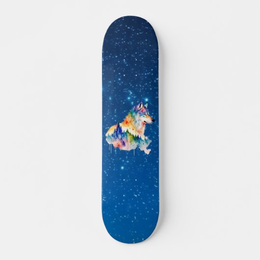Celestial Wolf Skateboard (Voorkant)