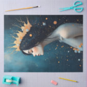 Celestial Woman Portrait Gold Crown Surreal  Tissuepapier (Craft)