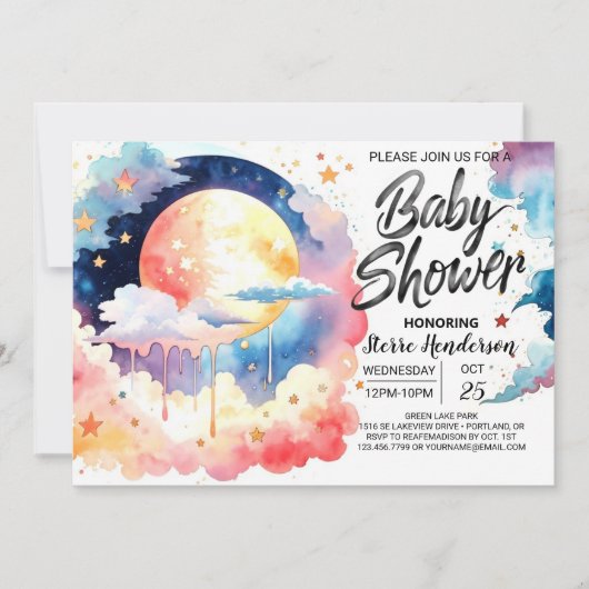 Celestial Wonder Baby shower Kaart (Voorkant)