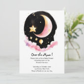 Celestial Wonder: Waterverf Meisje Baby shower Kaart (Staand voorkant)