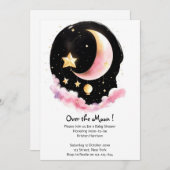 Celestial Wonder: Waterverf Meisje Baby shower Kaart (Voorkant / Achterkant)