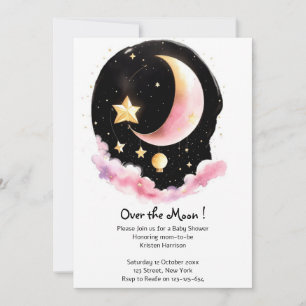 Celestial Wonder: Waterverf Meisje Baby shower Kaart