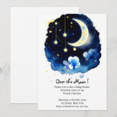 Celestial Wonders: Moon and Stars Boy Baby shower Kaart (Voorkant / Achterkant)