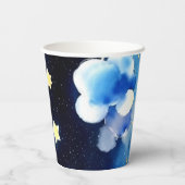 Celestial Wonders: Moon and Stars Boy Baby shower Papieren Bekers (Achterkant)