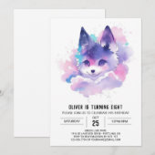 Celestial Woodland Wolf Verjaardag Kaart (Voorkant / Achterkant)