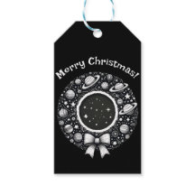 Celestial Wreath Gift Label | Starry Holiday Charm