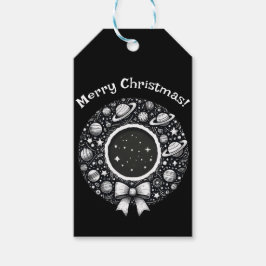 Celestial Wreath Gift Label | Starry Holiday Charm Cadeaulabel